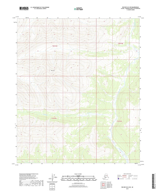 Big Delta D-2 NE Alaska US Topo Map Image