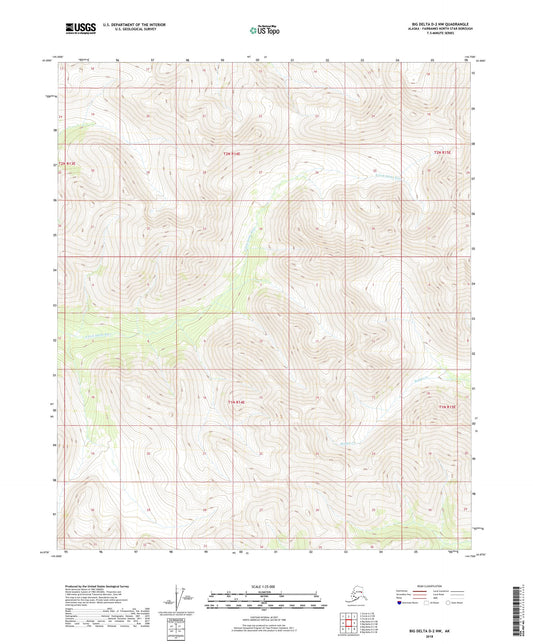 Big Delta D-2 NW Alaska US Topo Map Image