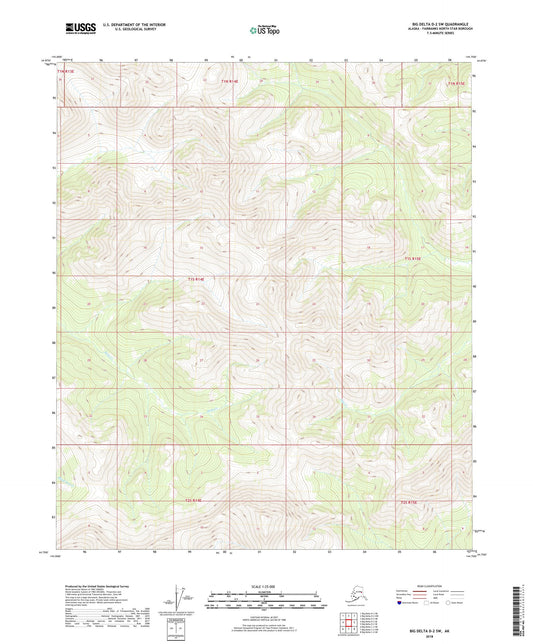 Big Delta D-2 SW Alaska US Topo Map Image