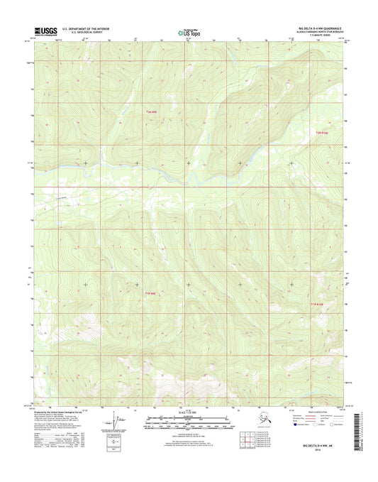 Big Delta D-4 NW Alaska US Topo Map Image