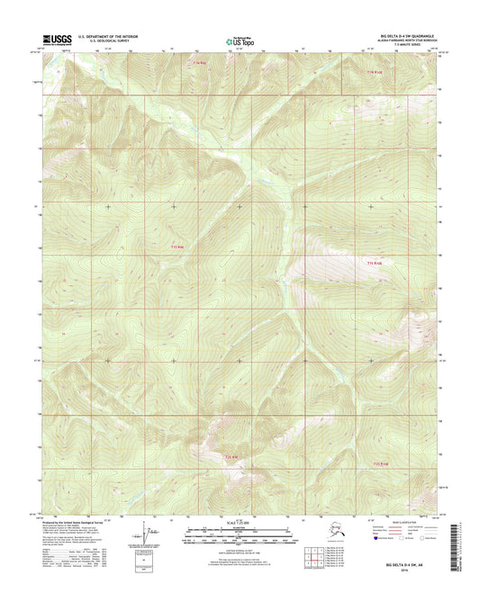 Big Delta D-4 SW Alaska US Topo Map Image