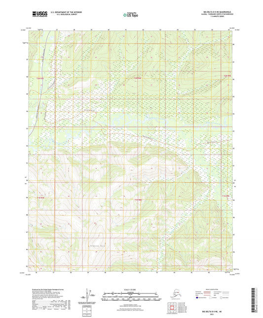 Big Delta D-5 NE Alaska US Topo Map Image