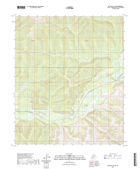 Big Delta D-5 NW Alaska US Topo Map Image