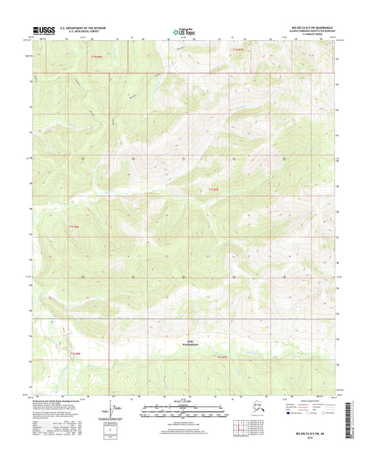 Big Delta D-5 SW Alaska US Topo Map Image