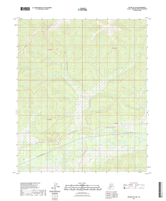 Big Delta D-6 NE Alaska US Topo Map Image