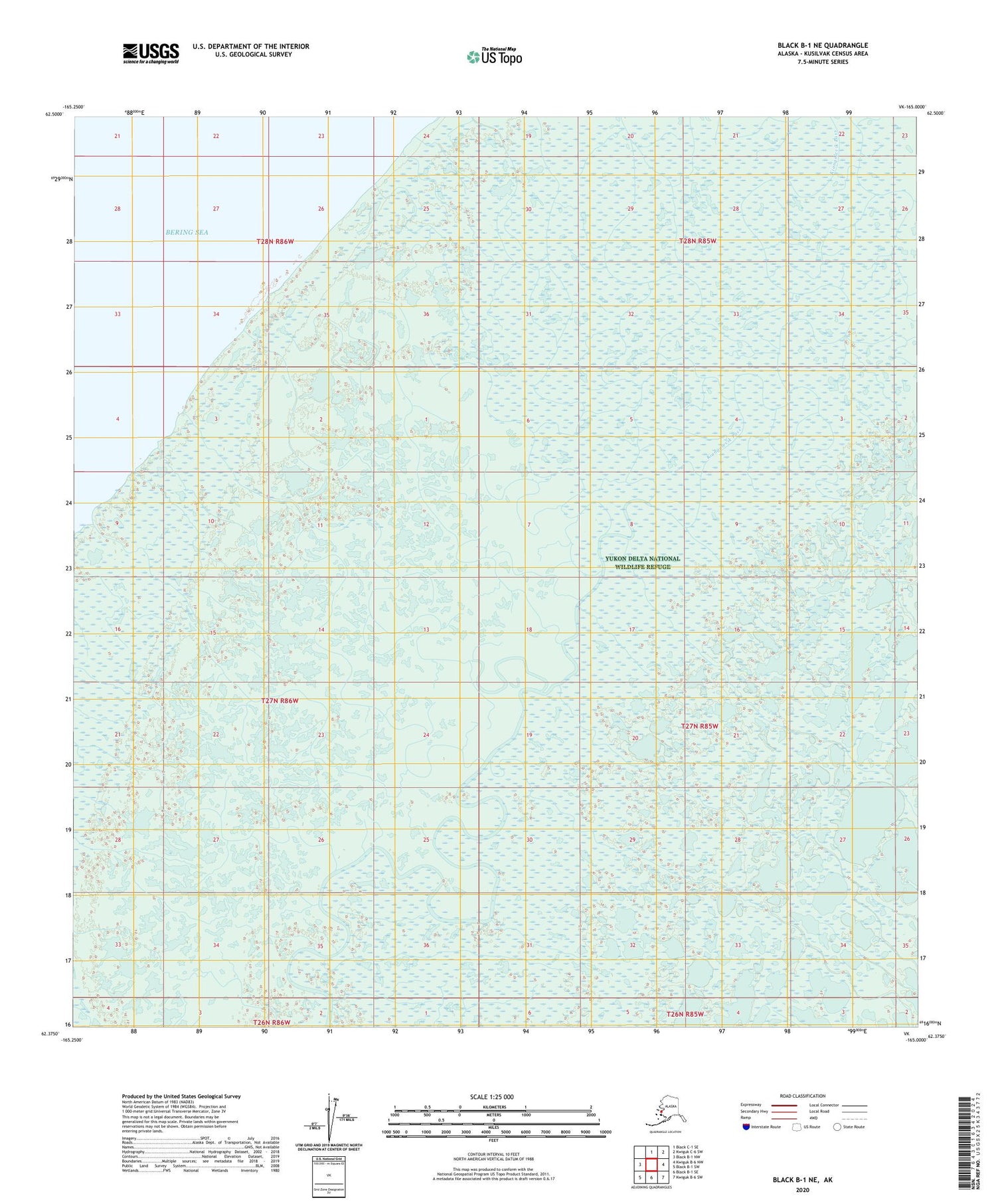 Black B-1 NE Alaska US Topo Map Image
