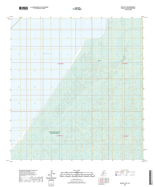 Black B-1 SW Alaska US Topo Map Image
