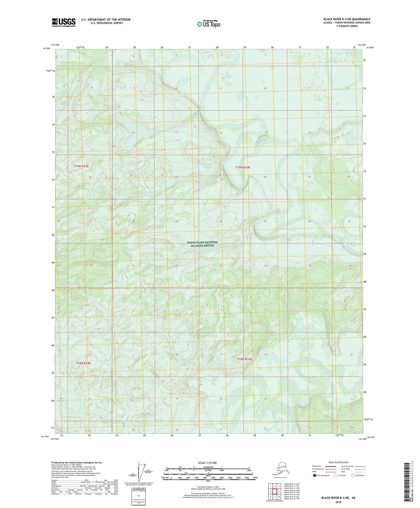 Black River B-4 NE Alaska US Topo Map Image