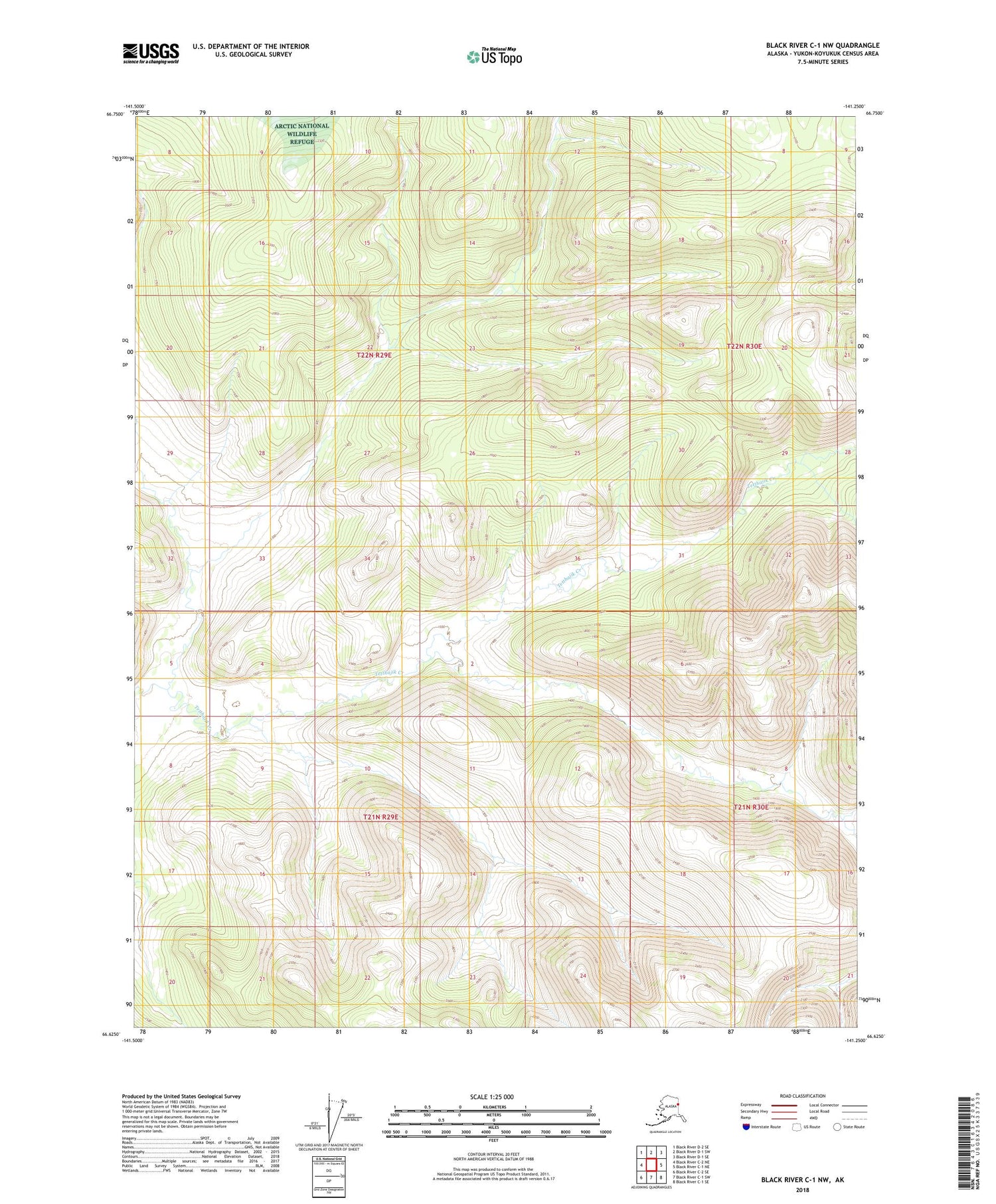 Black River C-1 NW Alaska US Topo Map Image