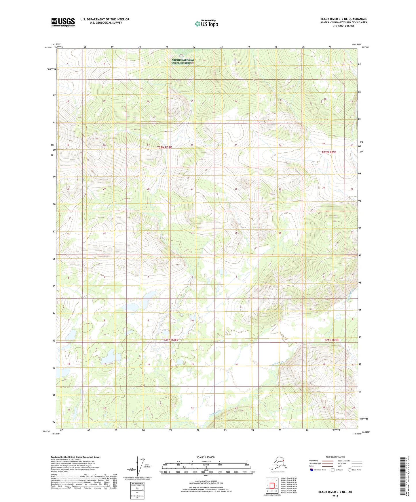Black River C-2 NE Alaska US Topo Map Image