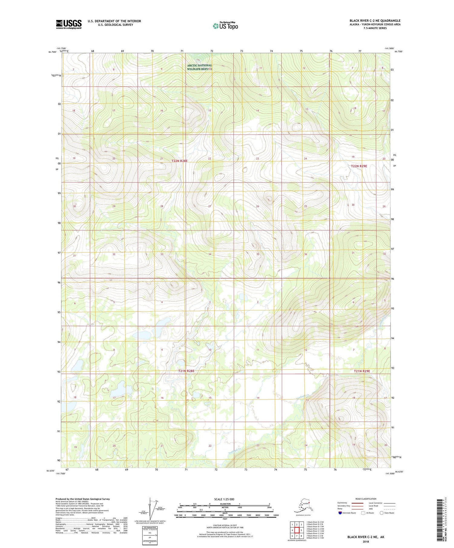 Black River C-2 NE Alaska US Topo Map Image