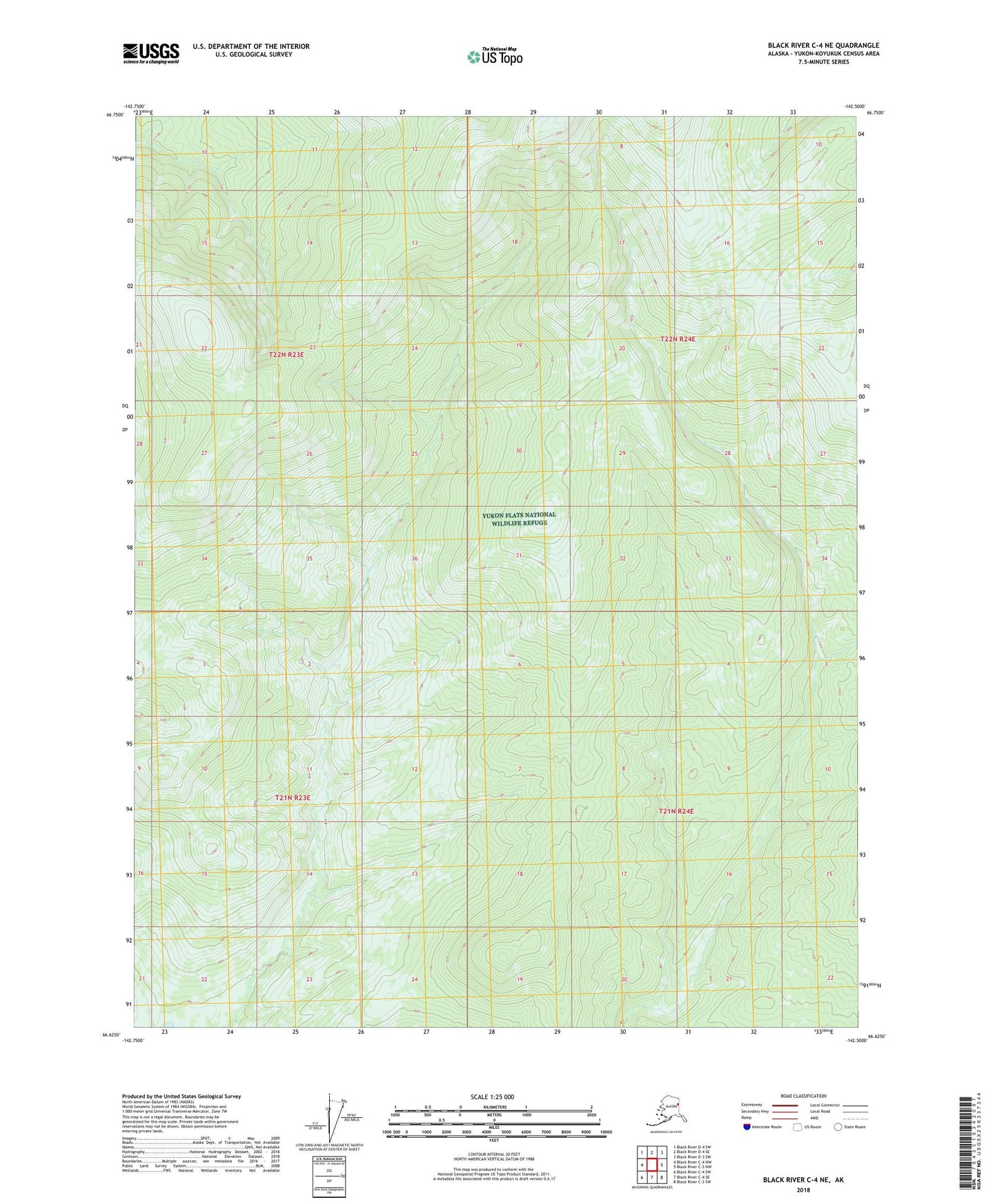 Black River C-4 NE Alaska US Topo Map Image