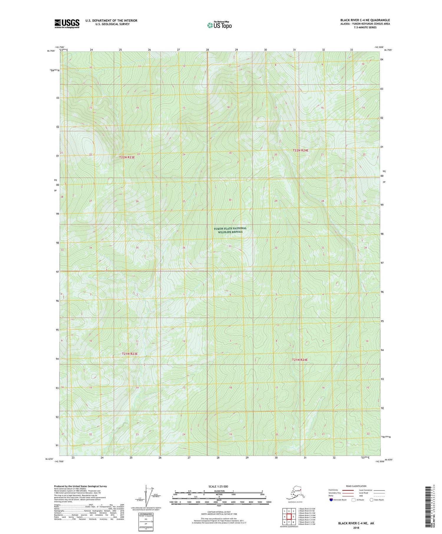 Black River C-4 NE Alaska US Topo Map Image