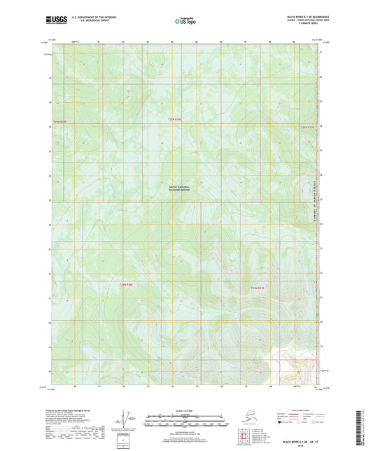 Black River D-1 NE Alaska US Topo Map Image