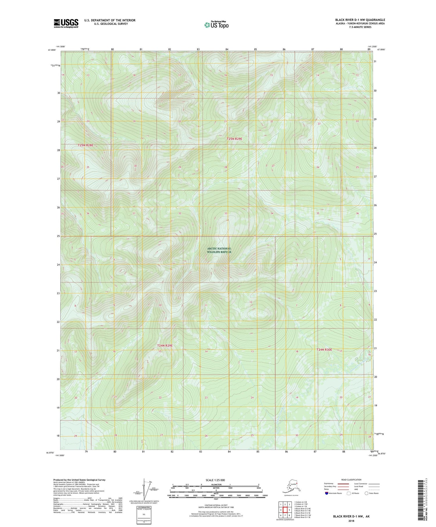 Black River D-1 NW Alaska US Topo Map Image