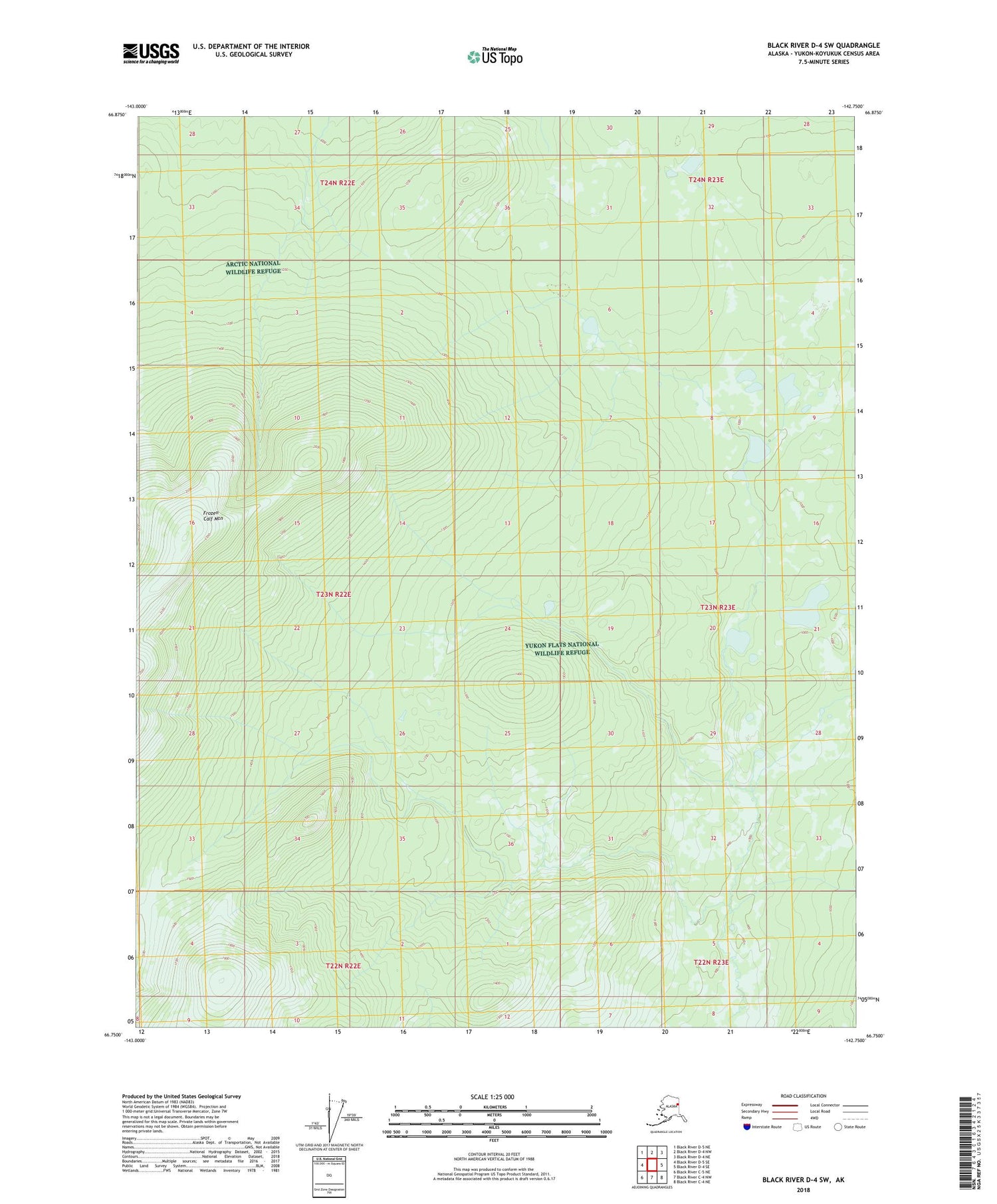 Black River D-4 SW Alaska US Topo Map Image