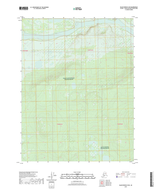 Black River D-5 NE Alaska US Topo Map Image