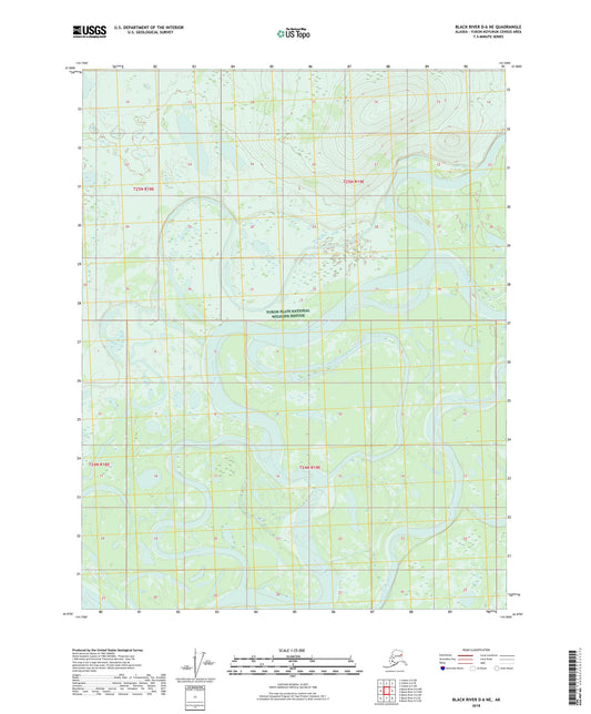 Black River D-6 NE Alaska US Topo Map Image