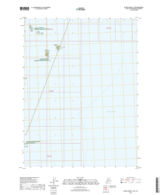 Blying Sound C-7 SW Alaska US Topo Map Image