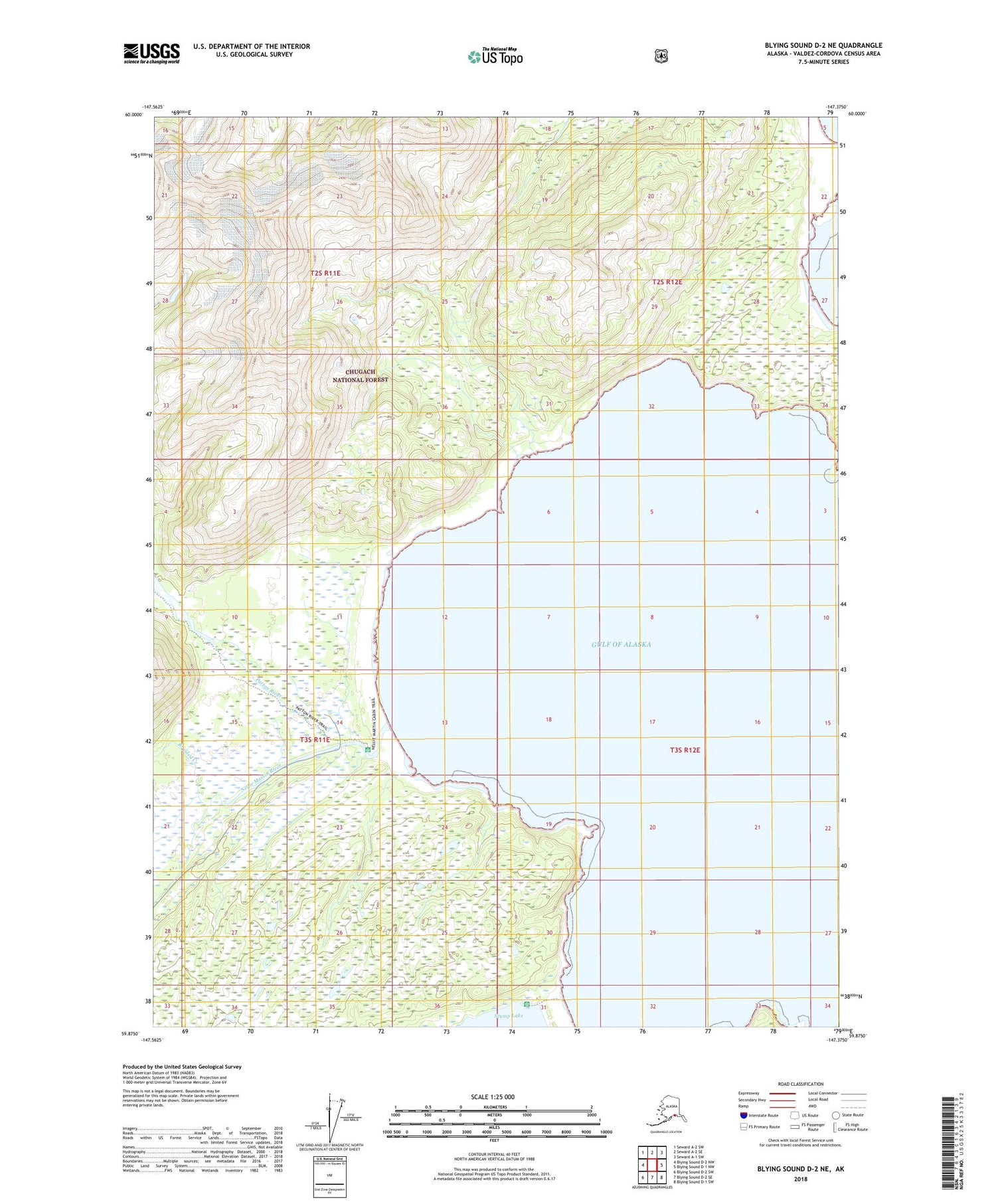 Blying Sound D-2 NE Alaska US Topo Map Image