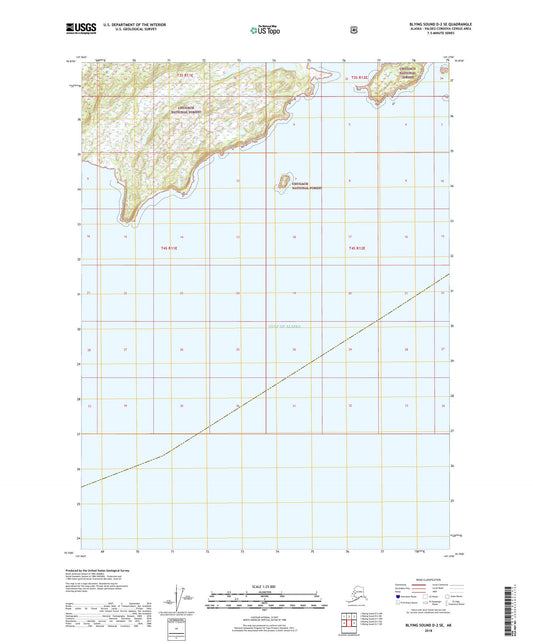 Blying Sound D-2 SE Alaska US Topo Map Image