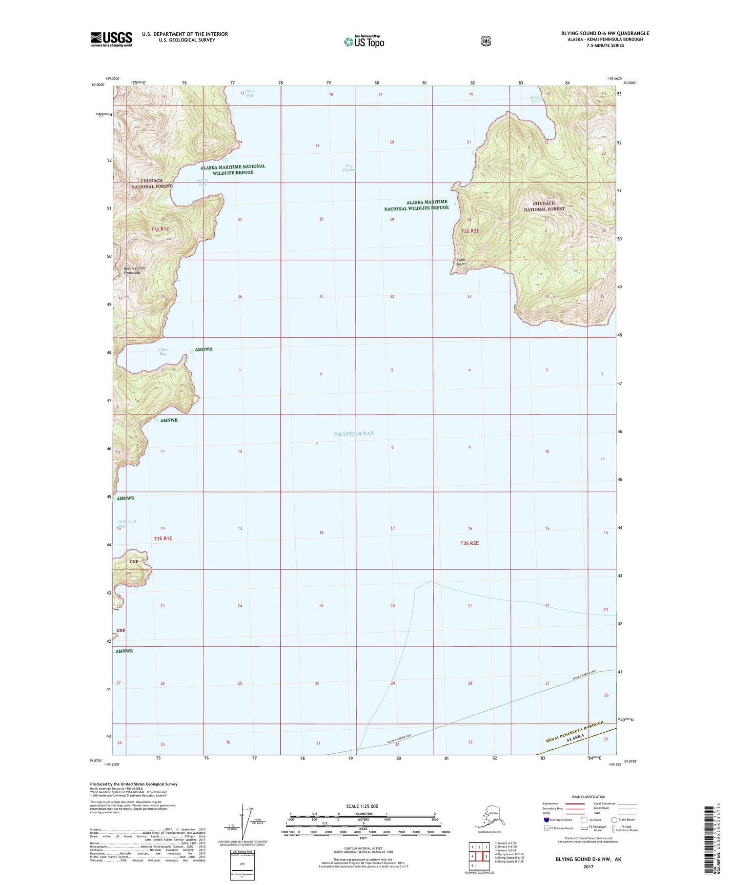 Blying Sound D-6 NW Alaska US Topo Map Image