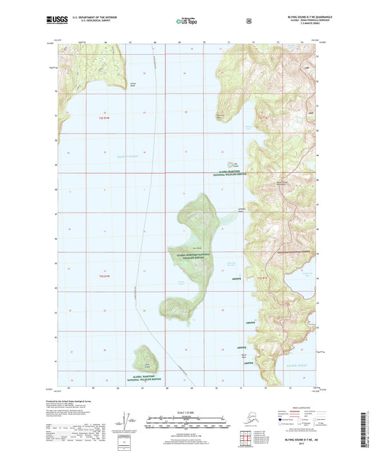 Blying Sound D-7 NE Alaska US Topo Map Image