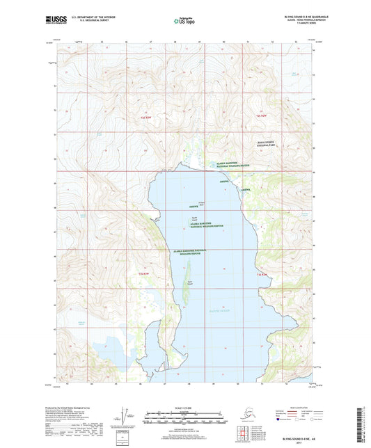Blying Sound D-8 NE Alaska US Topo Map Image