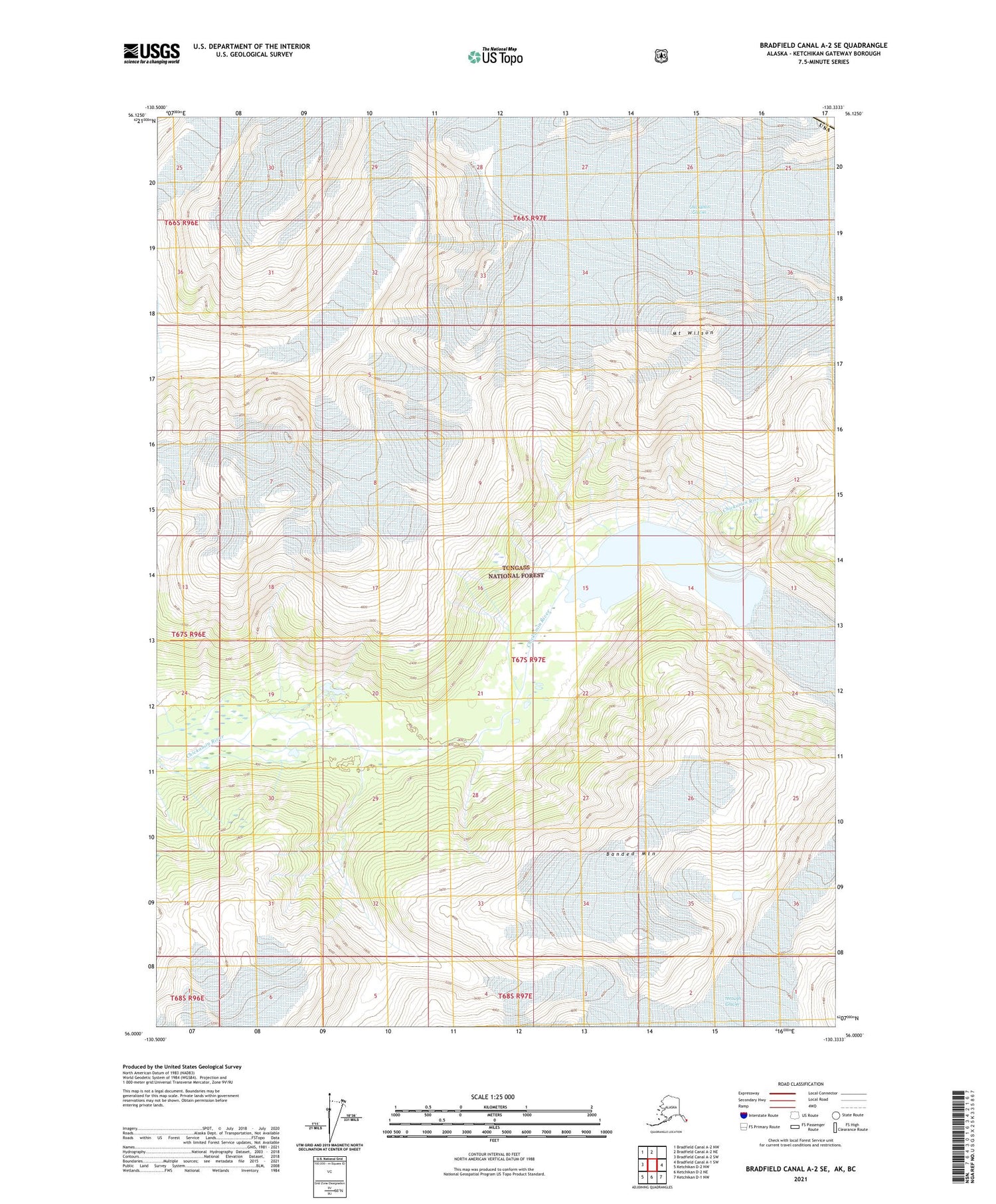 Bradfield Canal A-2 SE Alaska US Topo Map Image
