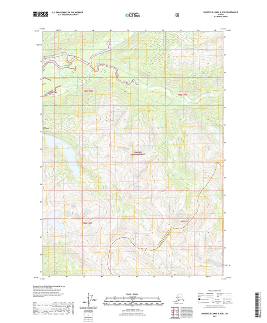 Bradfield Canal A-5 NE Alaska US Topo Map Image