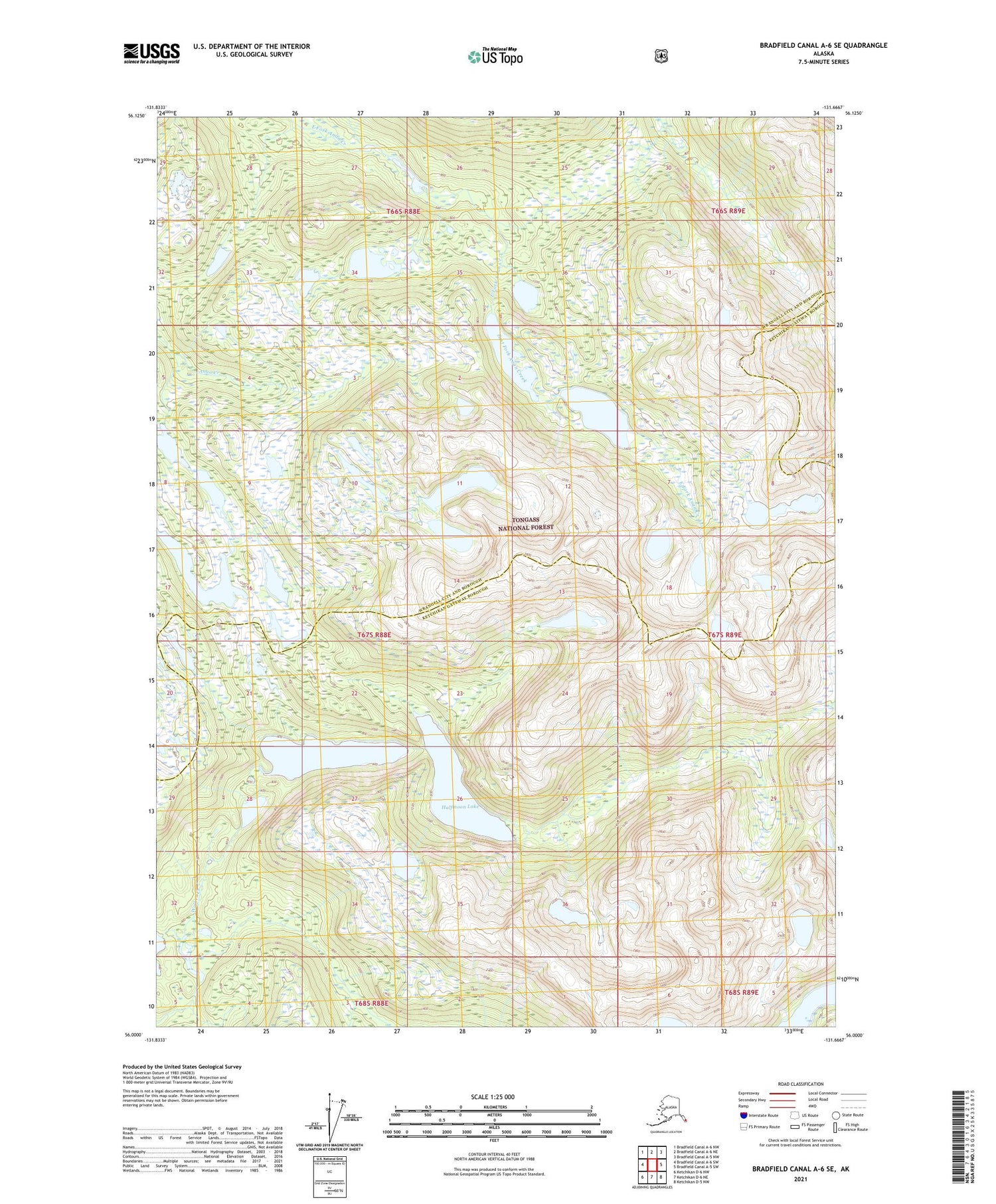 Bradfield Canal A-6 SE Alaska US Topo Map Image