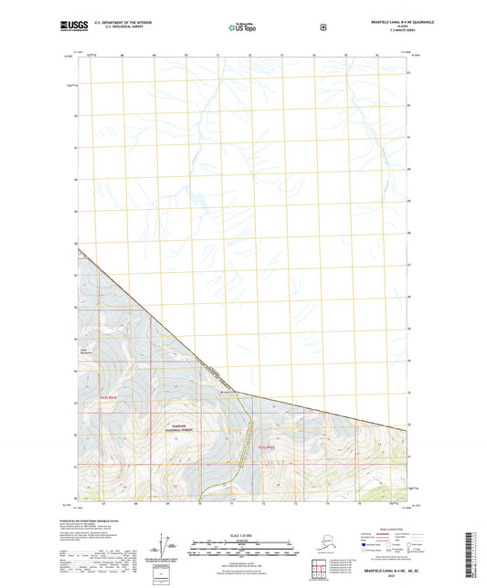Bradfield Canal B-4 NE Alaska US Topo Map Image