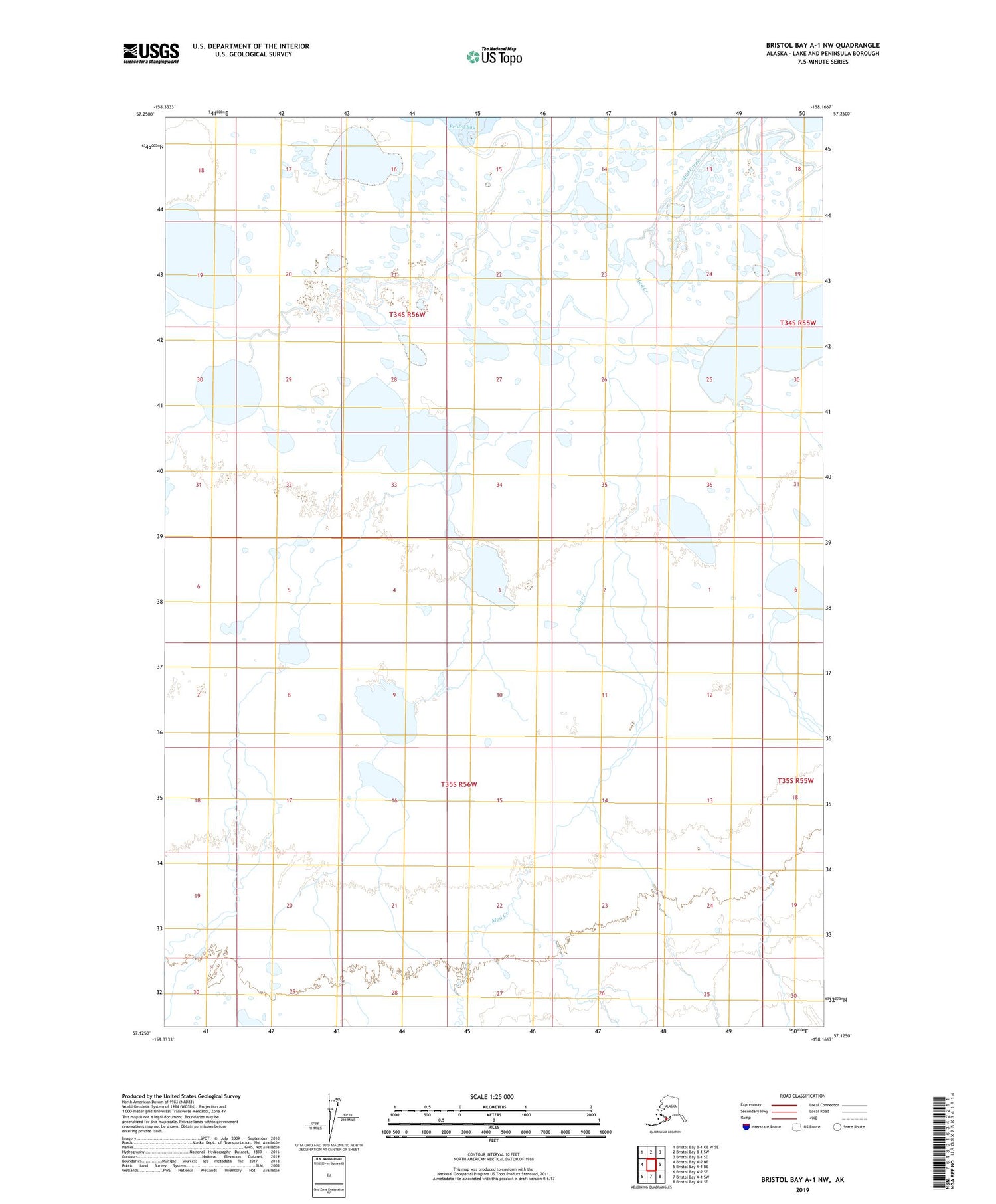 Bristol Bay A-1 NW Alaska US Topo Map Image