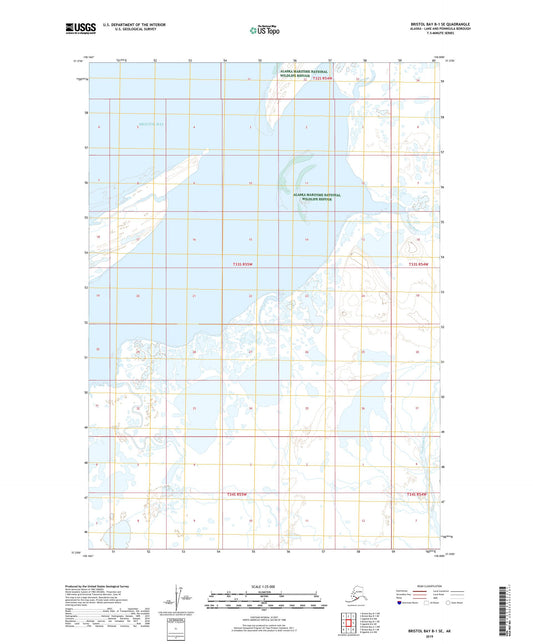 Bristol Bay B-1 SE Alaska US Topo Map Image