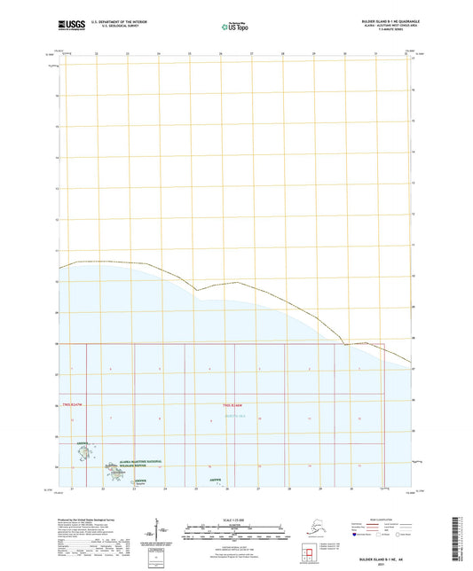 Buldier Island B-1 NE Alaska US Topo Map Image