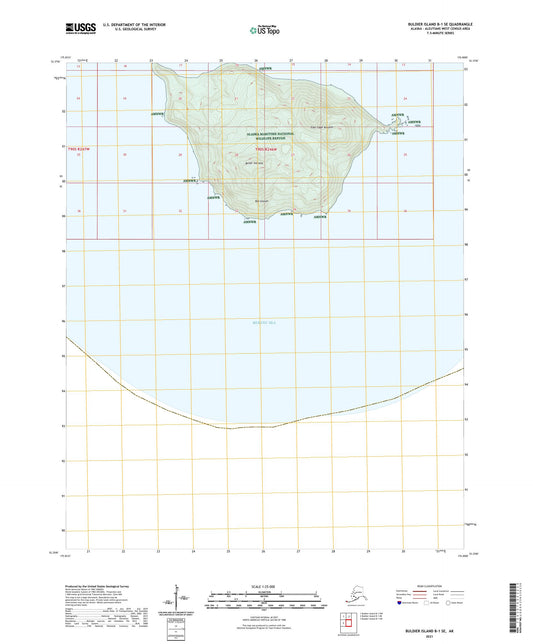 Buldier Island B-1 SE Alaska US Topo Map Image