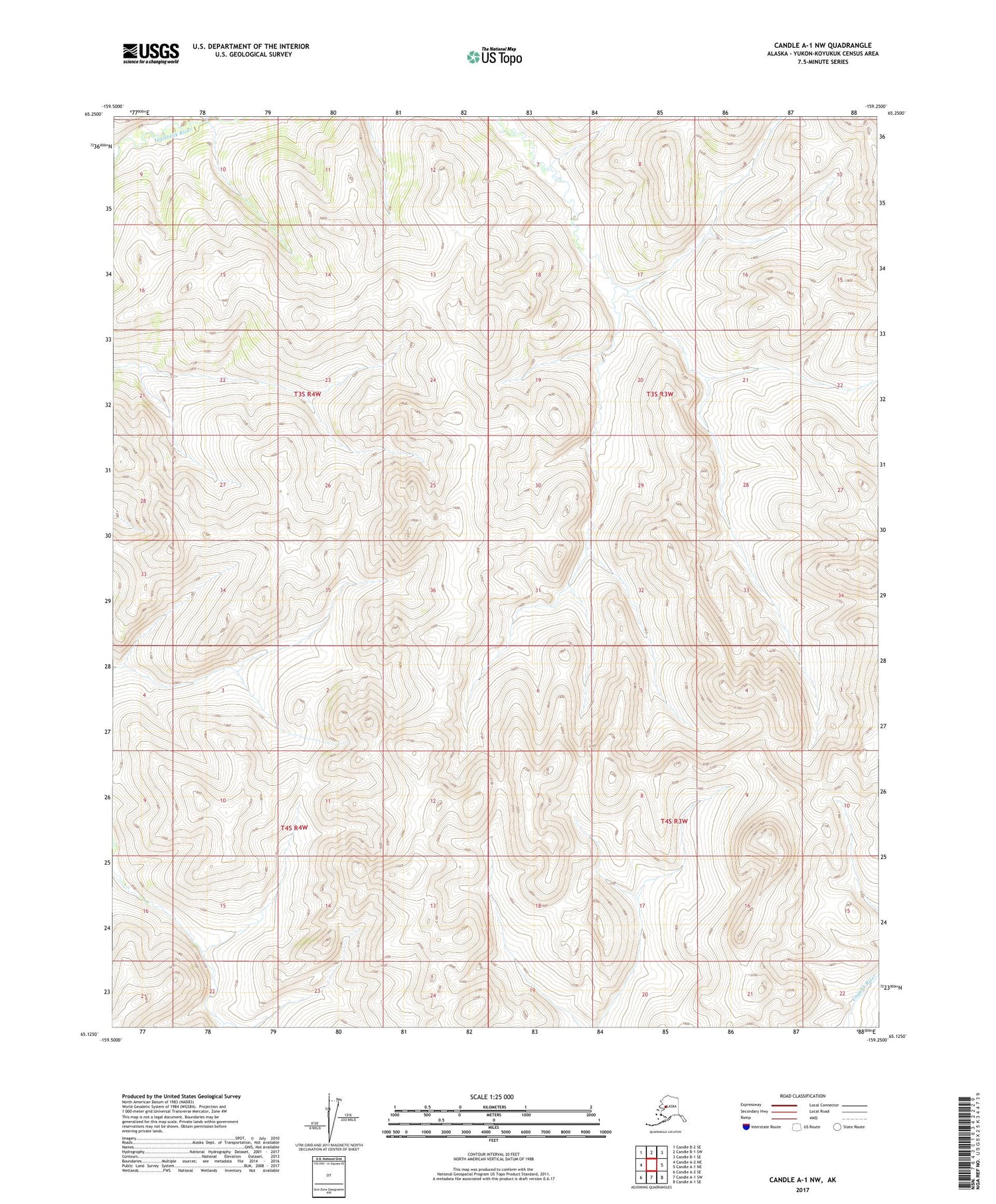 Candle A-1 NW Alaska US Topo Map Image