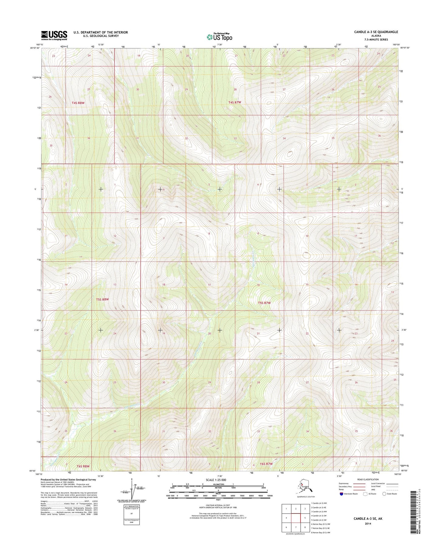 Candle A-3 SE Alaska US Topo Map Image