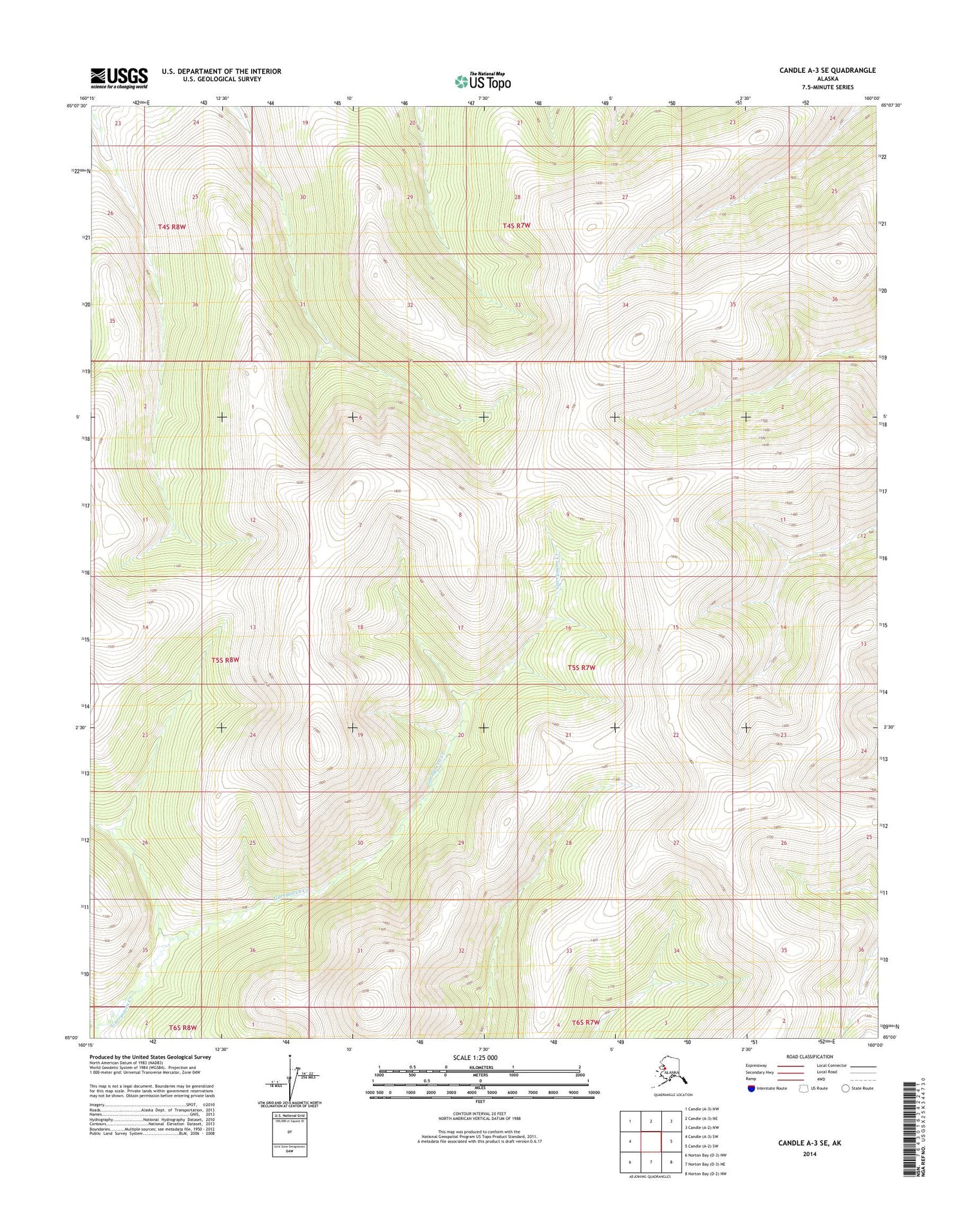 Candle A-3 SE Alaska US Topo Map Image