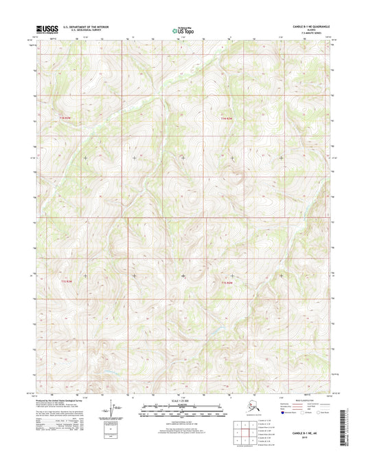 Candle B-1 NE Alaska US Topo Map Image