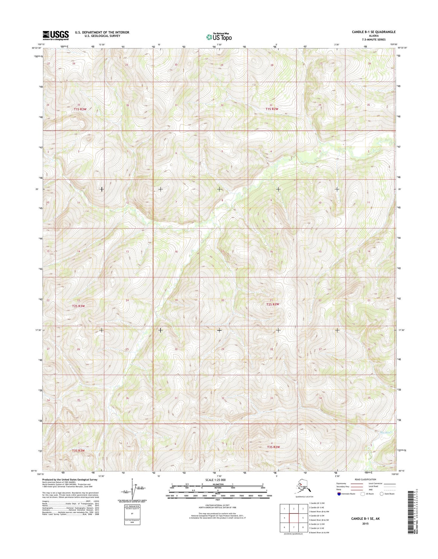 Candle B-1 SE Alaska US Topo Map Image