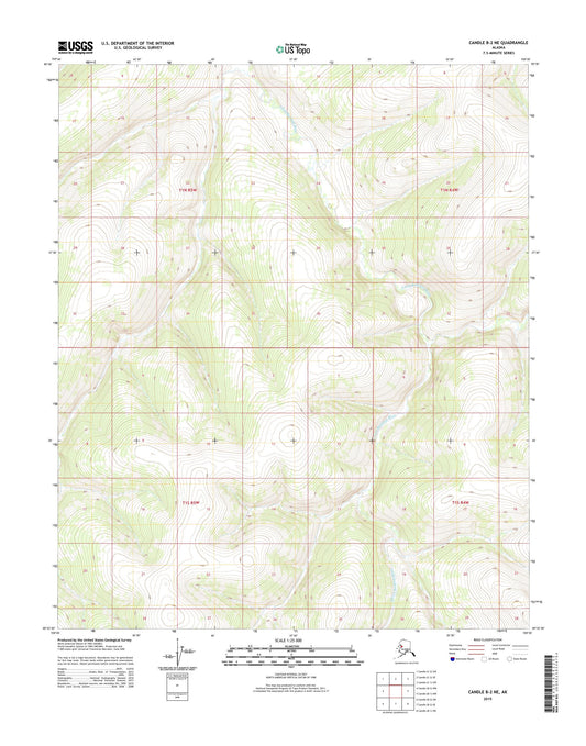 Candle B-2 NE Alaska US Topo Map Image