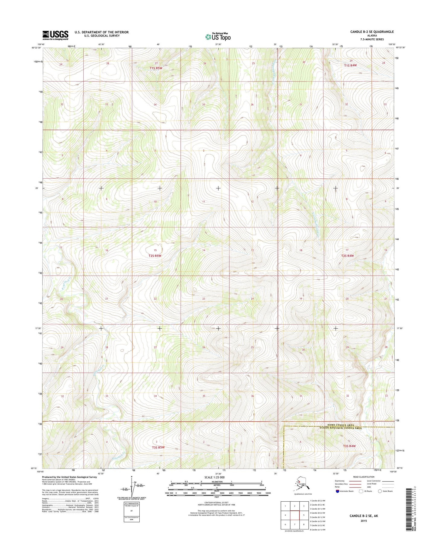 Candle B-2 SE Alaska US Topo Map Image