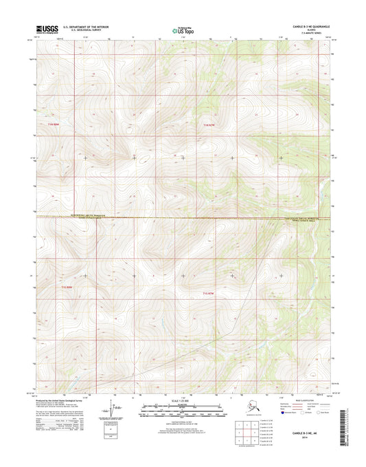 Candle B-3 NE Alaska US Topo Map Image