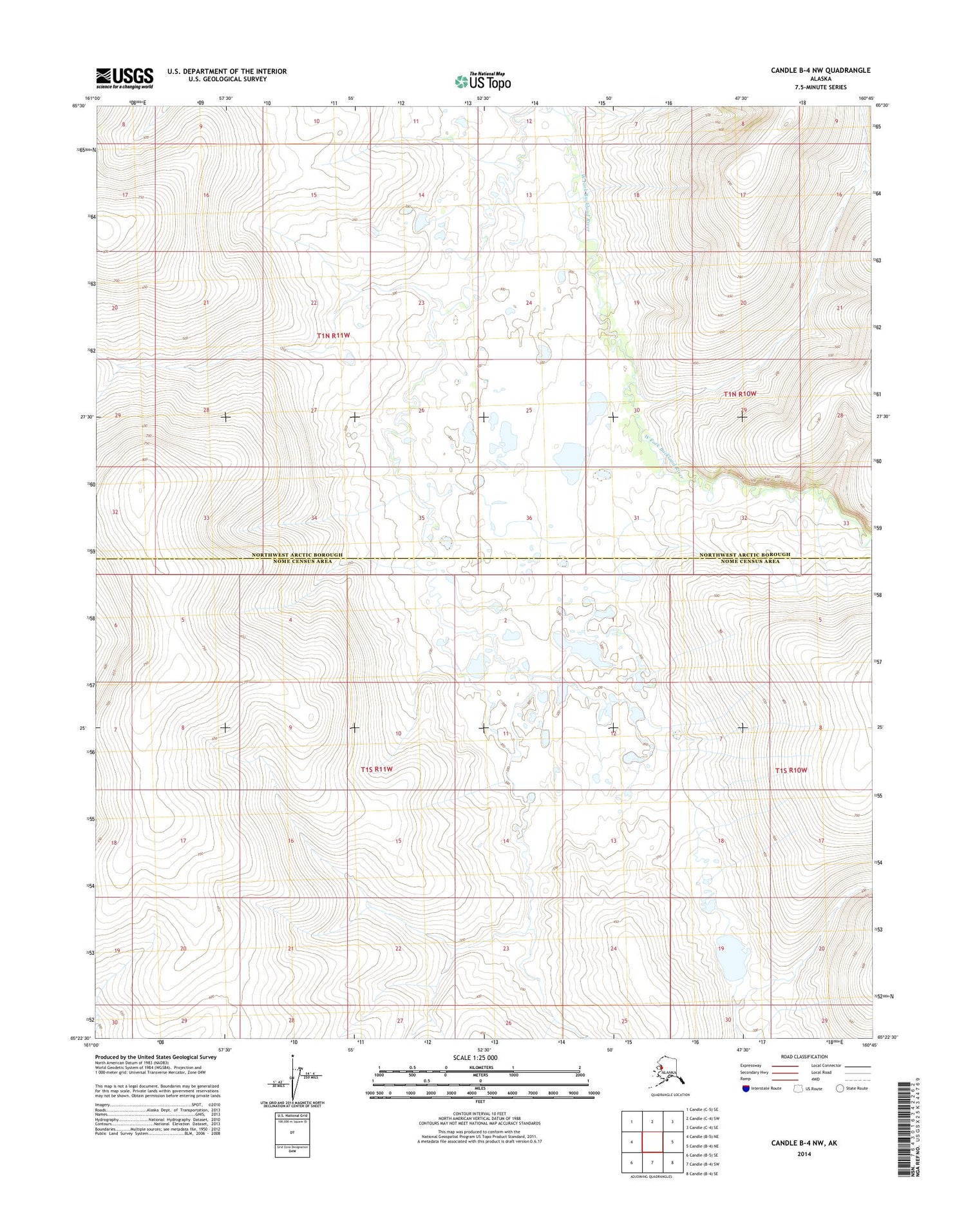 Candle B-4 NW Alaska US Topo Map Image