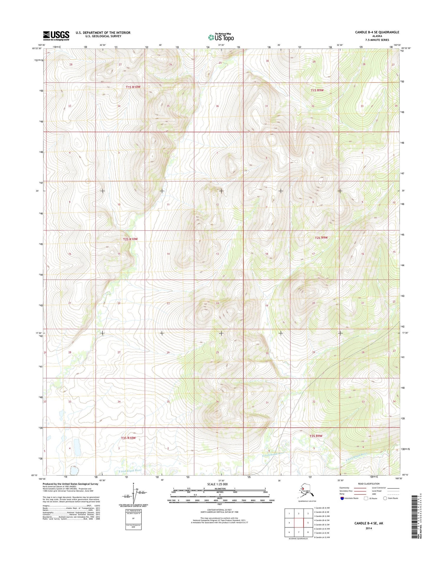 Candle B-4 SE Alaska US Topo Map Image