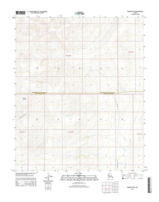Candle B-5 NE Alaska US Topo Map Image