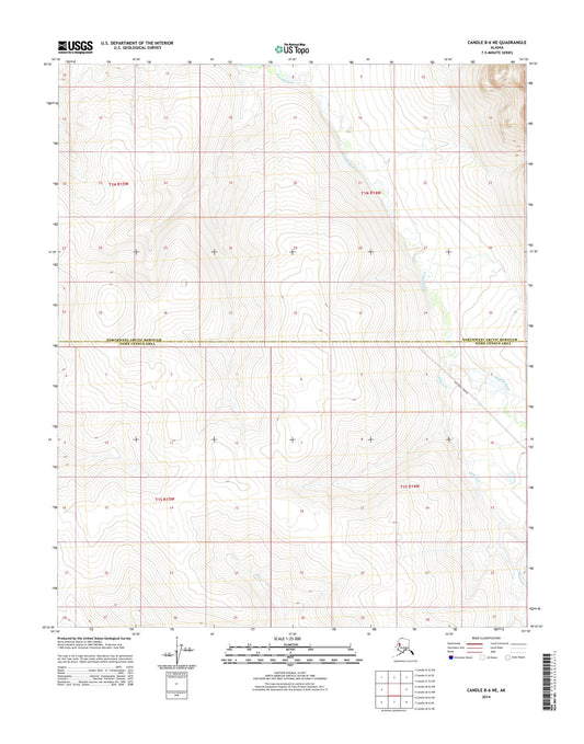 Candle B-6 NE Alaska US Topo Map Image
