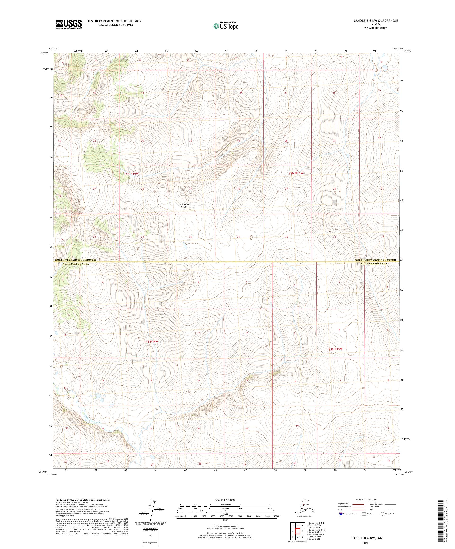 Candle B-6 NW Alaska US Topo Map – MyTopo Map Store