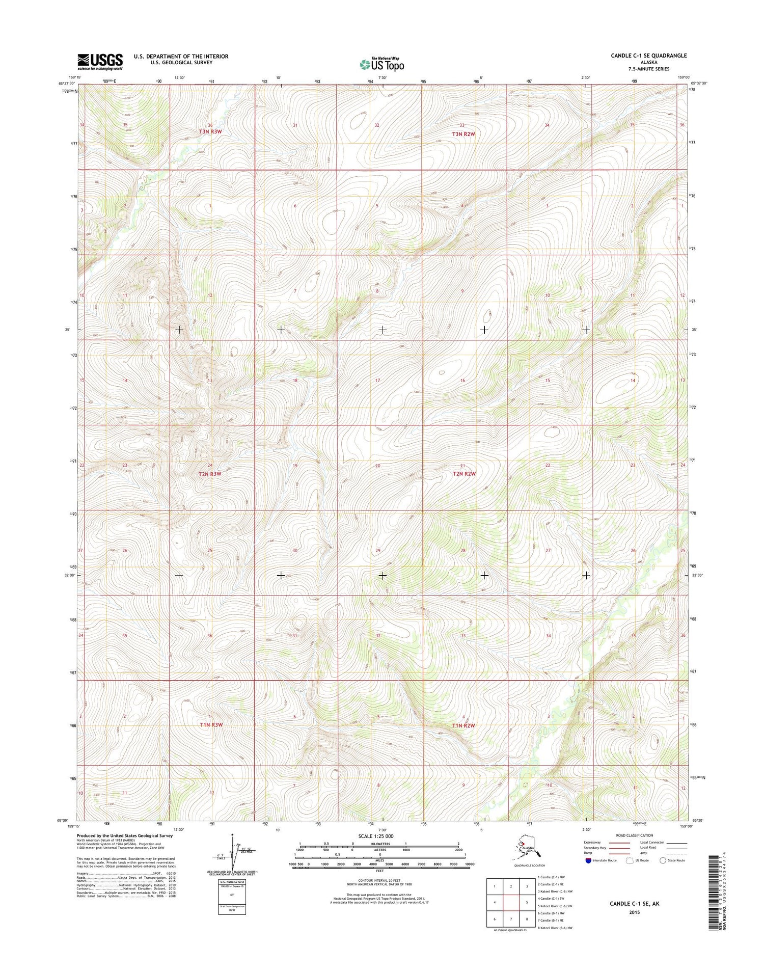 Candle C-1 SE Alaska US Topo Map Image